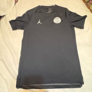 Jordan x Paris Saint-Germain PSG Short Sleeve Soccer Jersey Black Mens Medium